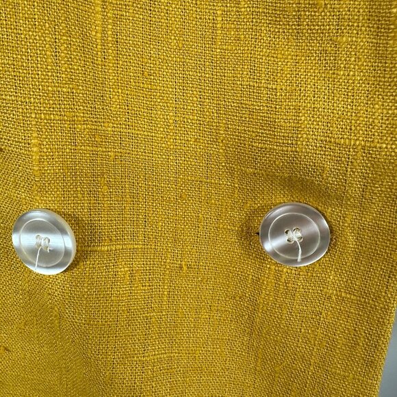 VTG International Scene Oversized Mustard Yellow Linen Blazer Women's Sz 15/16 - Picture 4 of 12